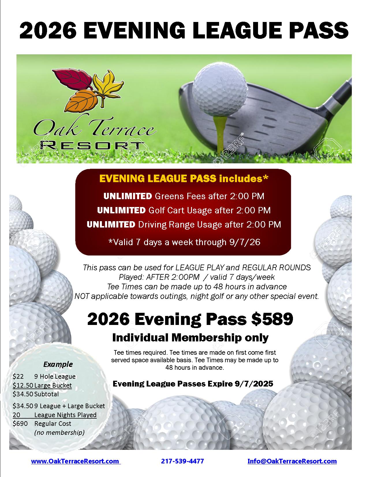 2026 Evening League Pass 2026 Evening League Pass